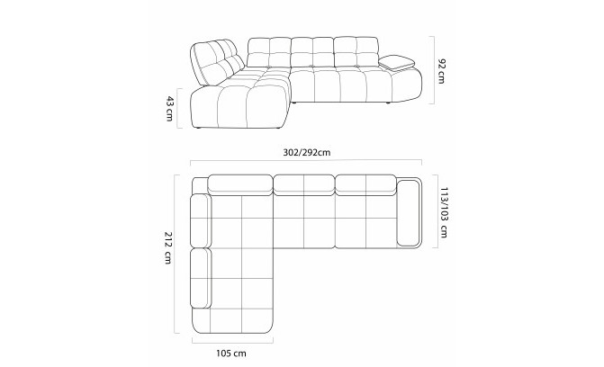 Stūra dīvāns GAMBA L